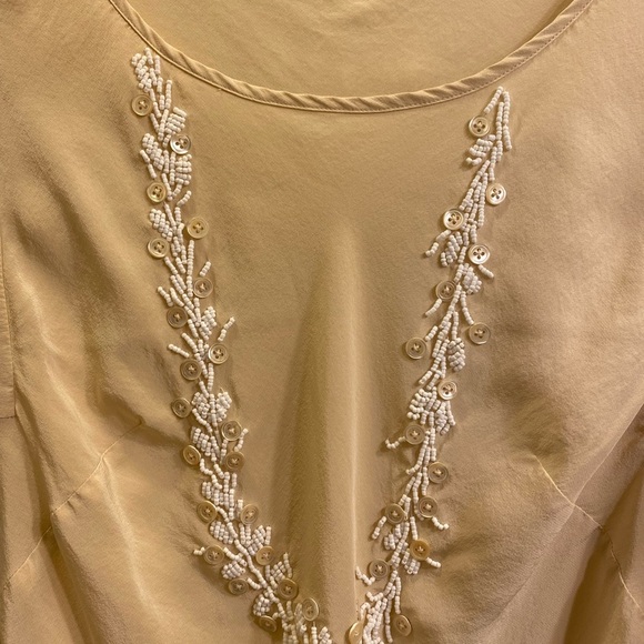 Anthropologie Burning Torch silk flutter sleeve top - Picture 5 of 10